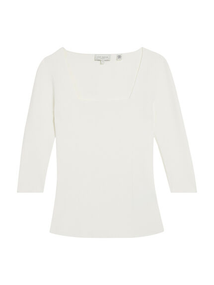VALLRYY Square Neck Fitted Knit Top
